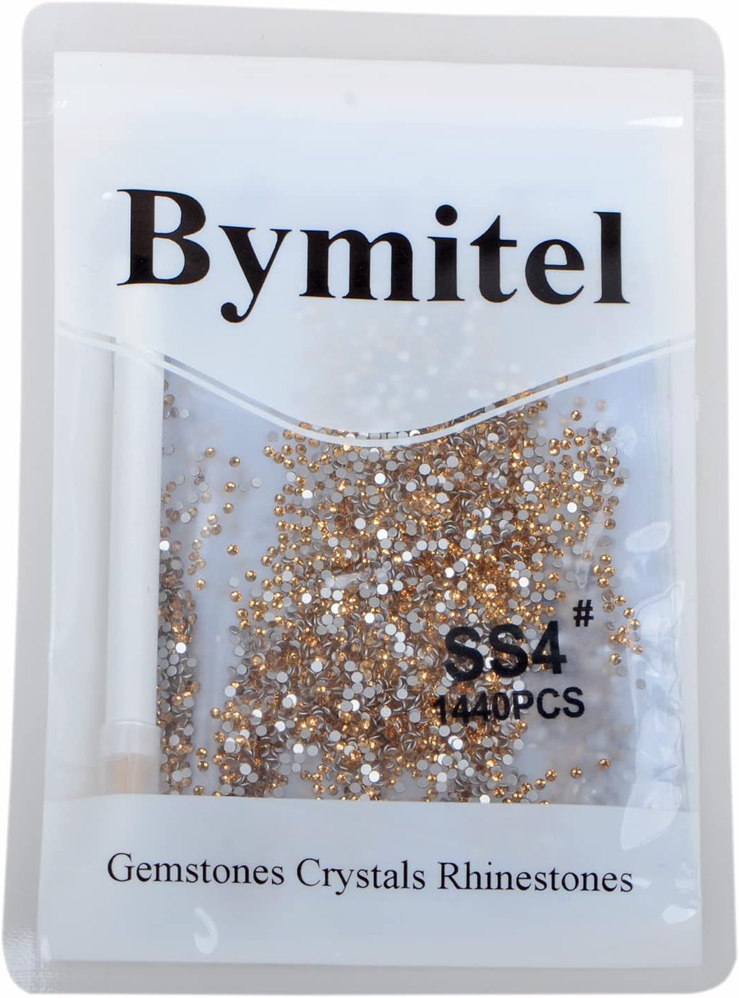 2880PCS Art Nail Rhinestones Non Hotfix Glue Fix Round Crystals Glass Flatback for DIY Jewelry Making with one Picking Pen (ss4 2880pcs, Lt. Topaz)