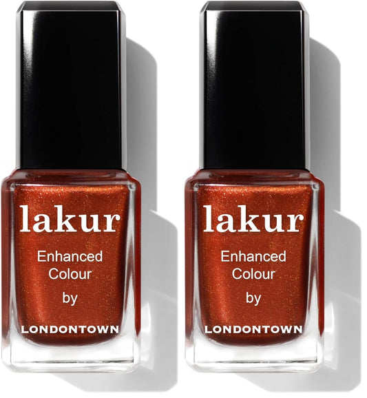 LONDONTOWN Brassy Copper Glossy Nail Polish, Posh Forever lakur, Vegan Chip-Resistant Long-Lasting Nail Lacquer, 0.40 fl oz (Pack of 2)