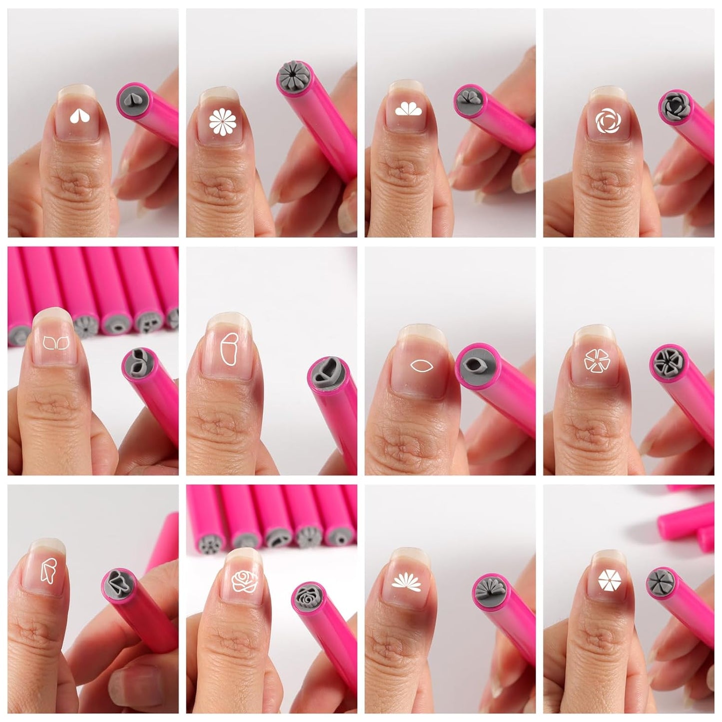 WOKOTO 15pcs Flower Heart Butterfly Nail Art Stamp Pen Set, Easy Designs Nail Stamper Tools For Women Various Pattern Nail Stamping Pens, Nail Design Stamp Ideal For Home DIY Stamper Nails Kit