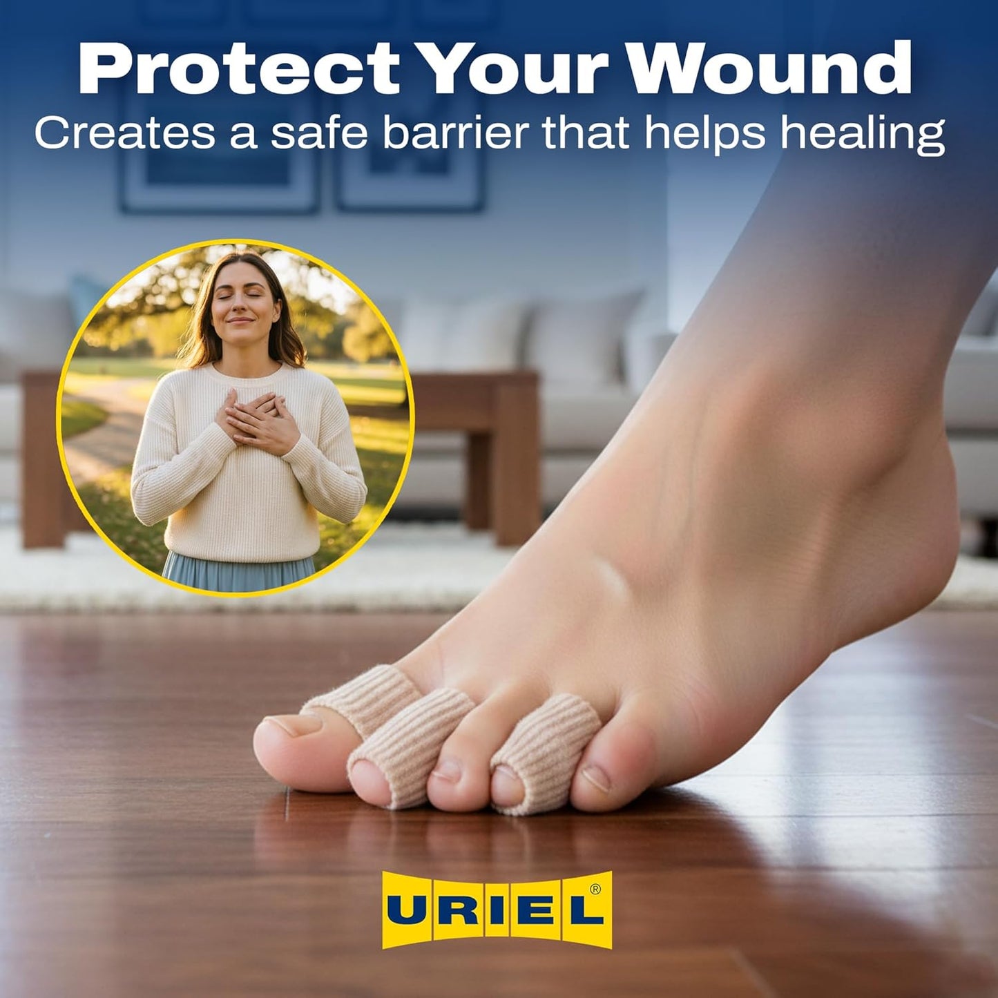 URIEL Silicone Toe Sleeves – Cuttable Toe Cushions for Corns, Calluses, Blisters and Ingrown Nails – Soft Protective Tubes for Comfortable Everyday Wear