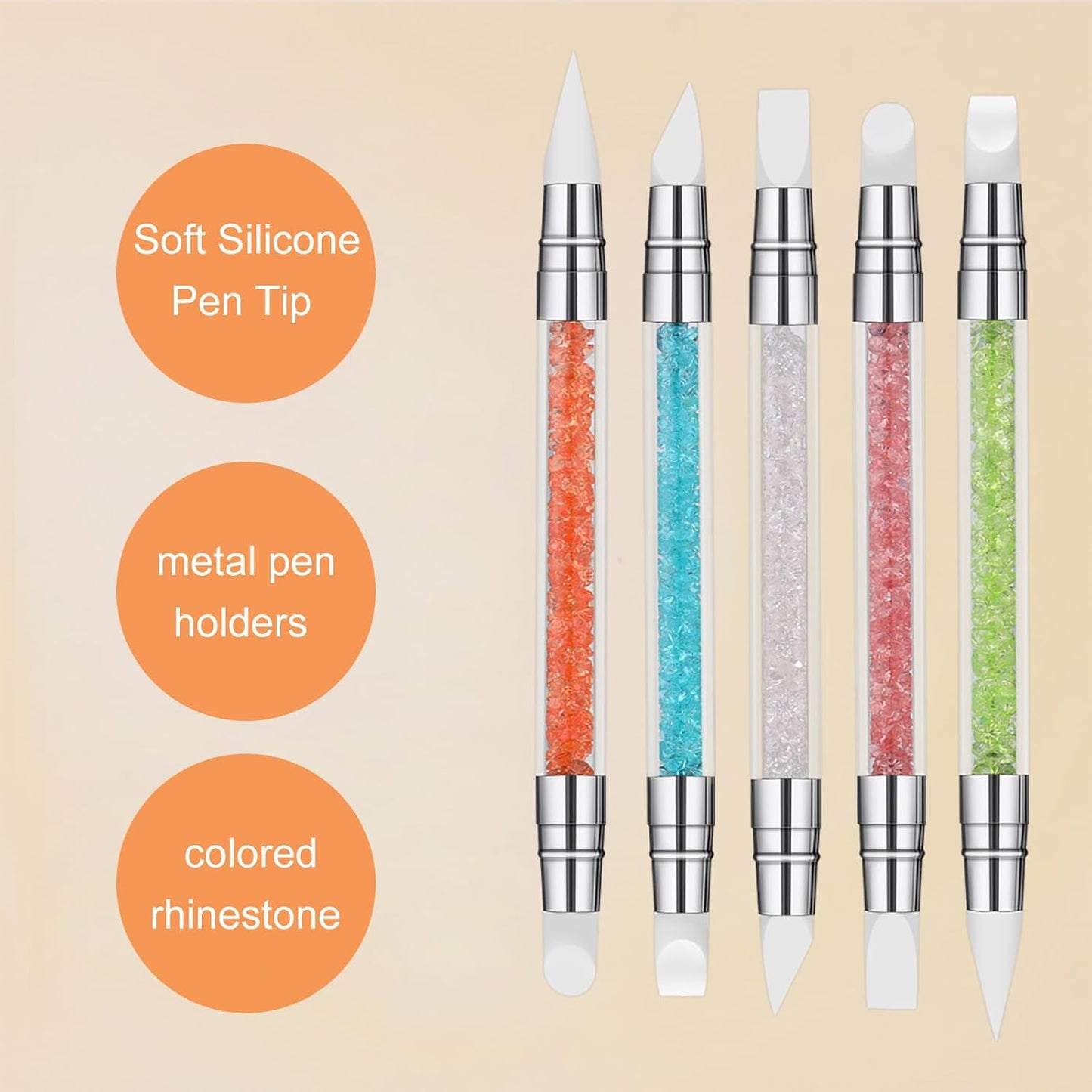 5pcs Nail Sculpture Pen Dual Tipped Nail Art Sculpture Pen, Nail Art Tools for Home Salon for Design Nail Carving Drawing Shaping Effect DIY Gel Manicure Tools (PINK)