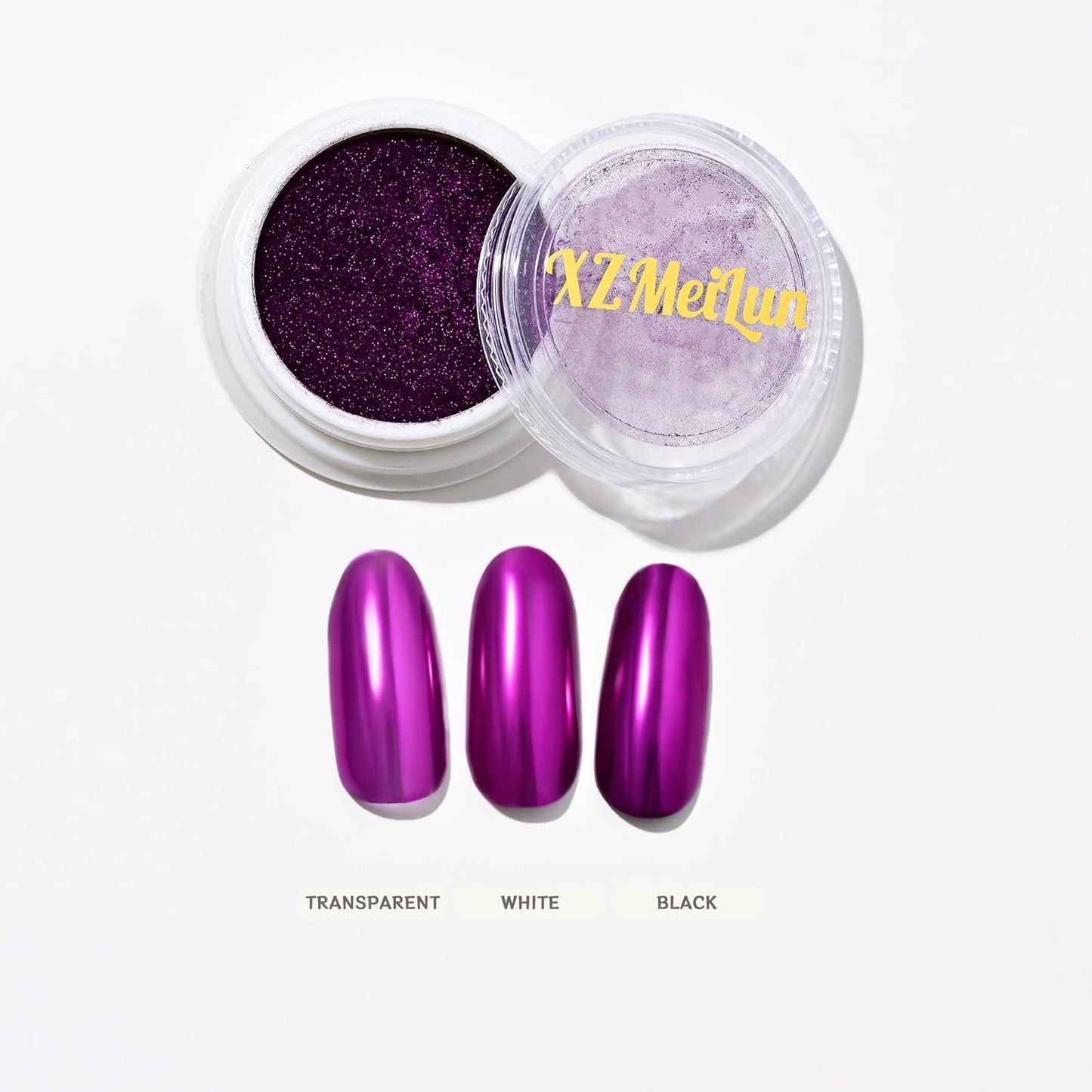 Purple Magic Mirror Chrome Nail Powder, Big-Capacity 1.5g Metallic Dust Holographic Effect Powder Pigment Glitter Manicure Kit, Nail Art, Can Mixed with Builder Gel Nail Polish for Use