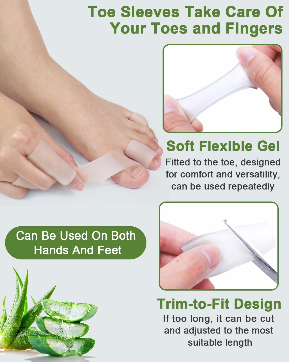 12PCS Silicone Toe Protectors Sleeves Gel Corn Pads Toe Tube Cushions with 4 Size, Soft Toes Covers for Women Men Pain Relief, Calluses, Blisters, Hammertoe (12Pc, Silicone)