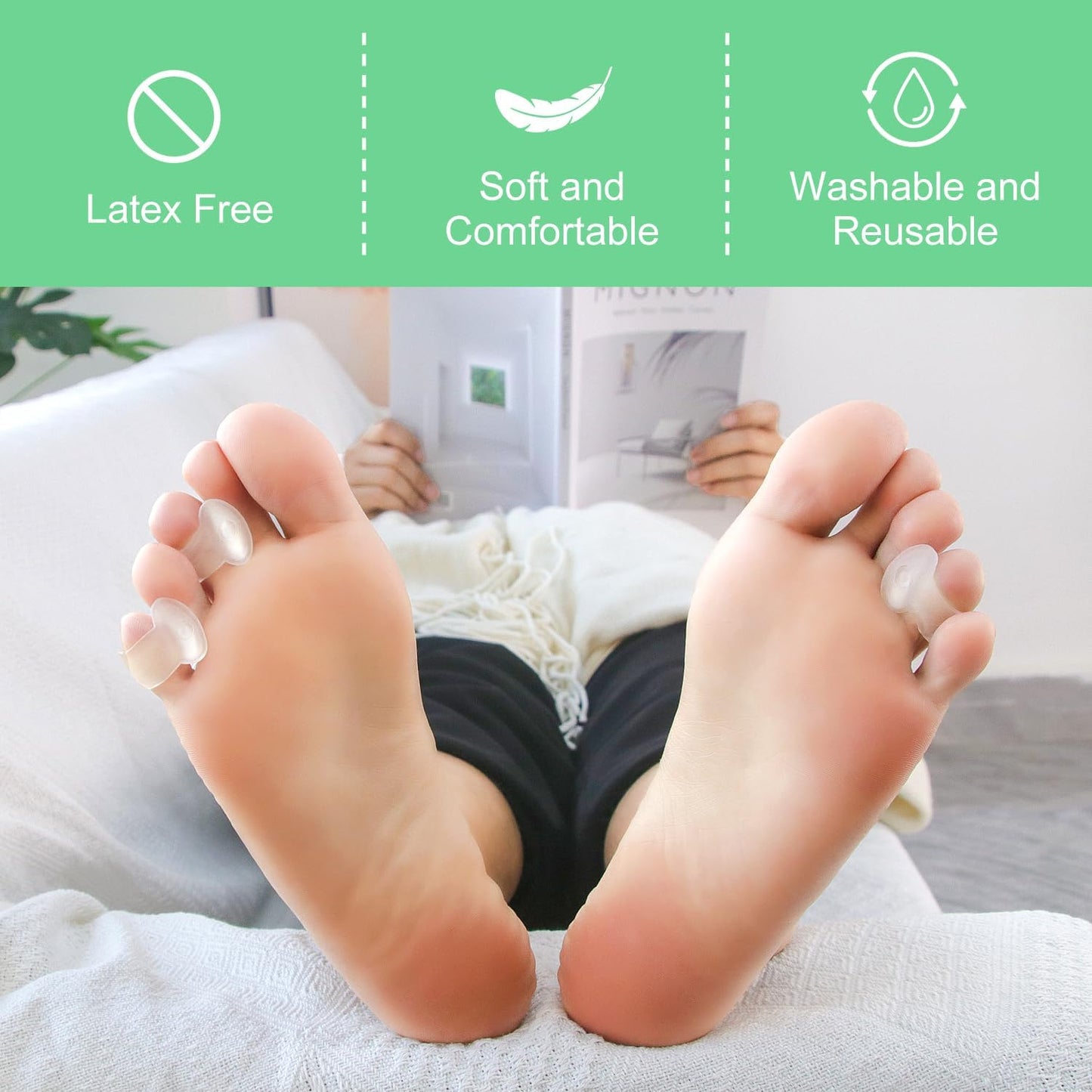 Niupiour Silicone Toe Separator - 14 Pack Gel Toe Spacers for for Women and Men, Toe Corrector for Women and Men, Toe Straightener for Bunions, Overlapping Toe, Hammer Toe, Say Goodbye to Pain