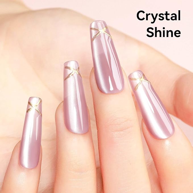 Cat Eye Gel Polish with Magnet, Magnetic Gel Nail Polish Glass Jelly Transparent Color UV Cateye Nail Polish for Nail Art DIY and Salon