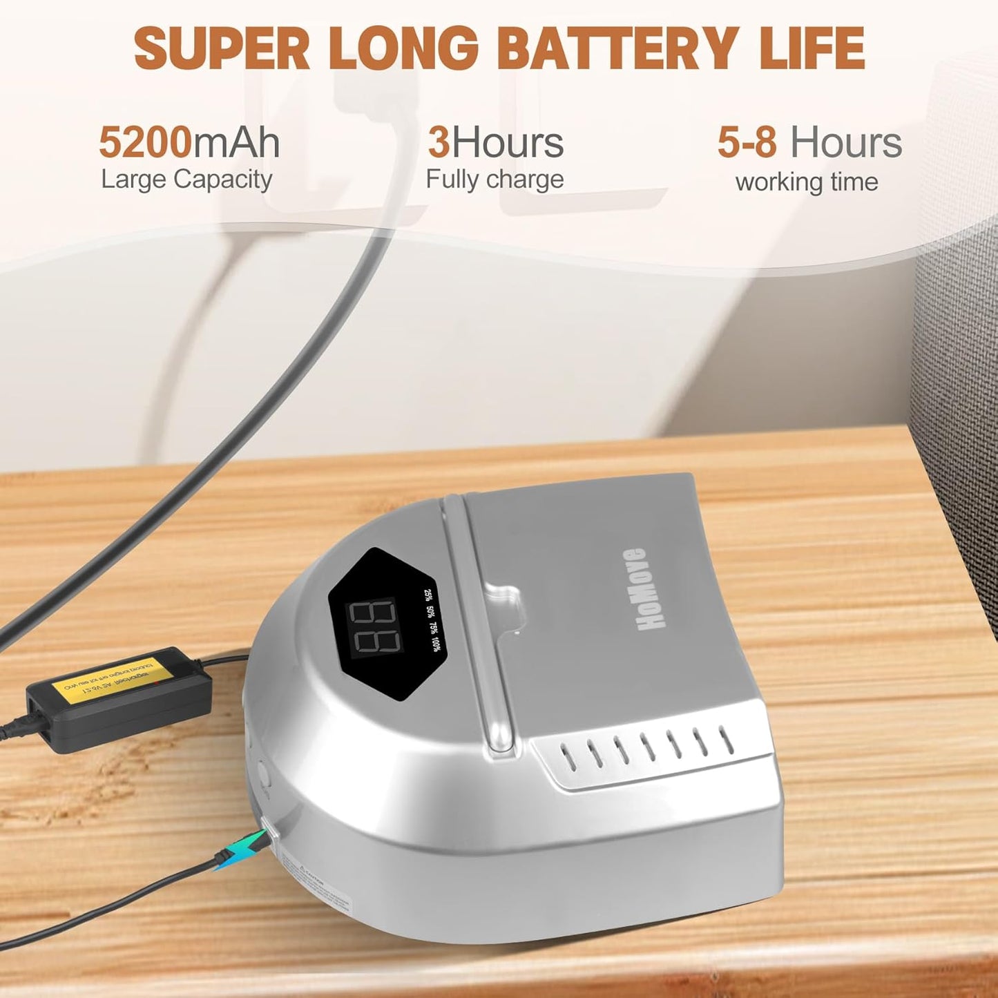 UV LED Nail Lamp, 72W Cordless Nails Lamp with Fan Professional LED Nail Light for Gel Nails Nail Dryer with 45 Beads, Perfect for Salon Manicure, Pedicure(Silver)