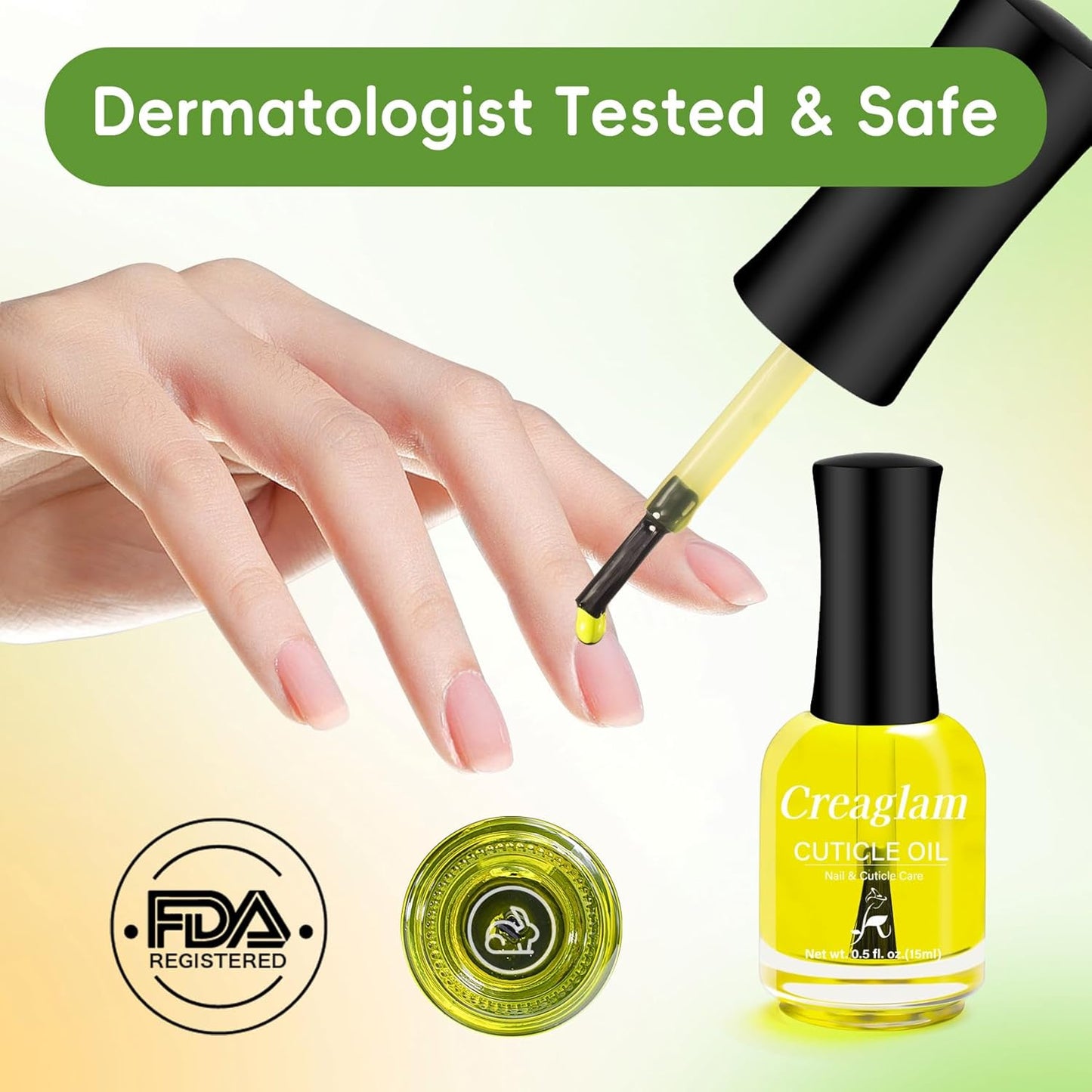 Cuticle Oil for Nails - Nourishing & Strengthening Nail Care Treatment, Moisturizes Dry Cuticles to Prevent Hangnails, Promotes Healthy Growth & Shine, 0.5 Fl Oz
