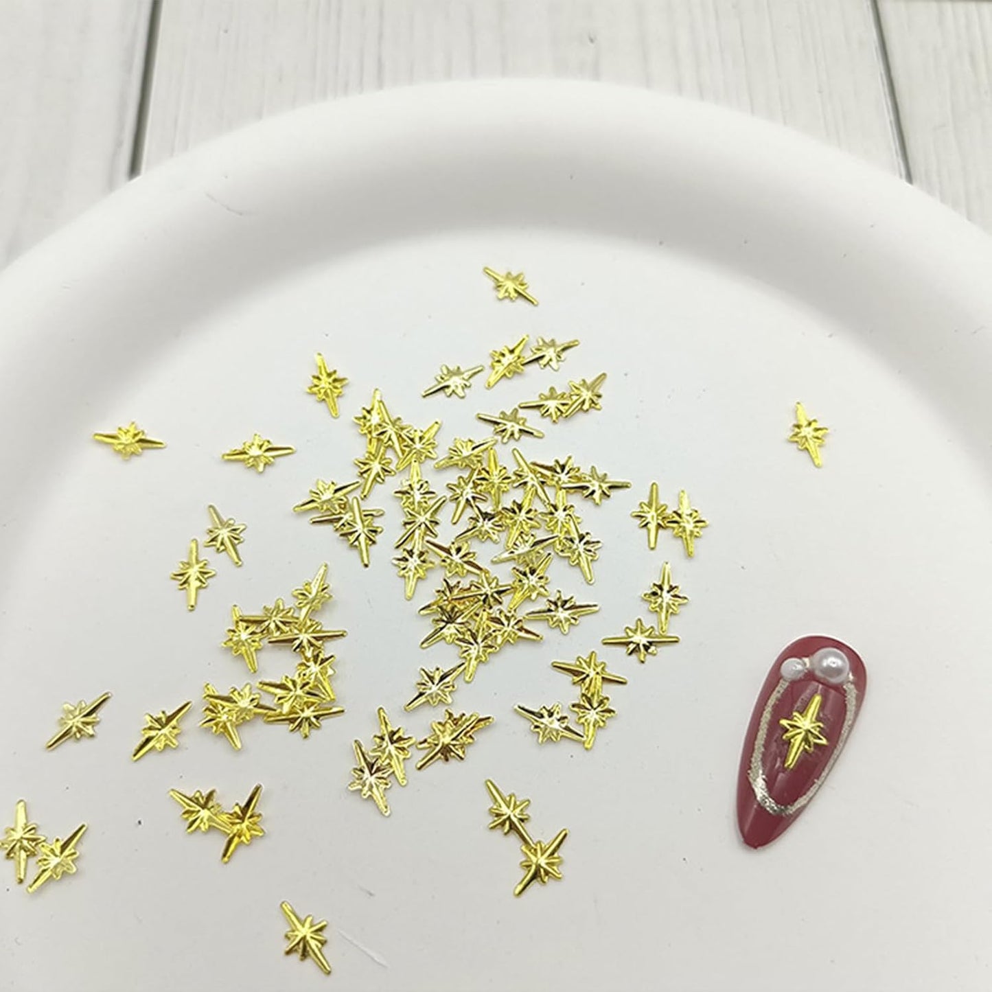 1000Pcs Mini Star Nail Art Charms Cute 3D Alloy Gold Star Nail Charms Metallic Retro Gold Cross Stars Nail Gems Nail Jewelry Nail Diamonds for Women Girls Acrylic Nails DIY Nail Art Decor