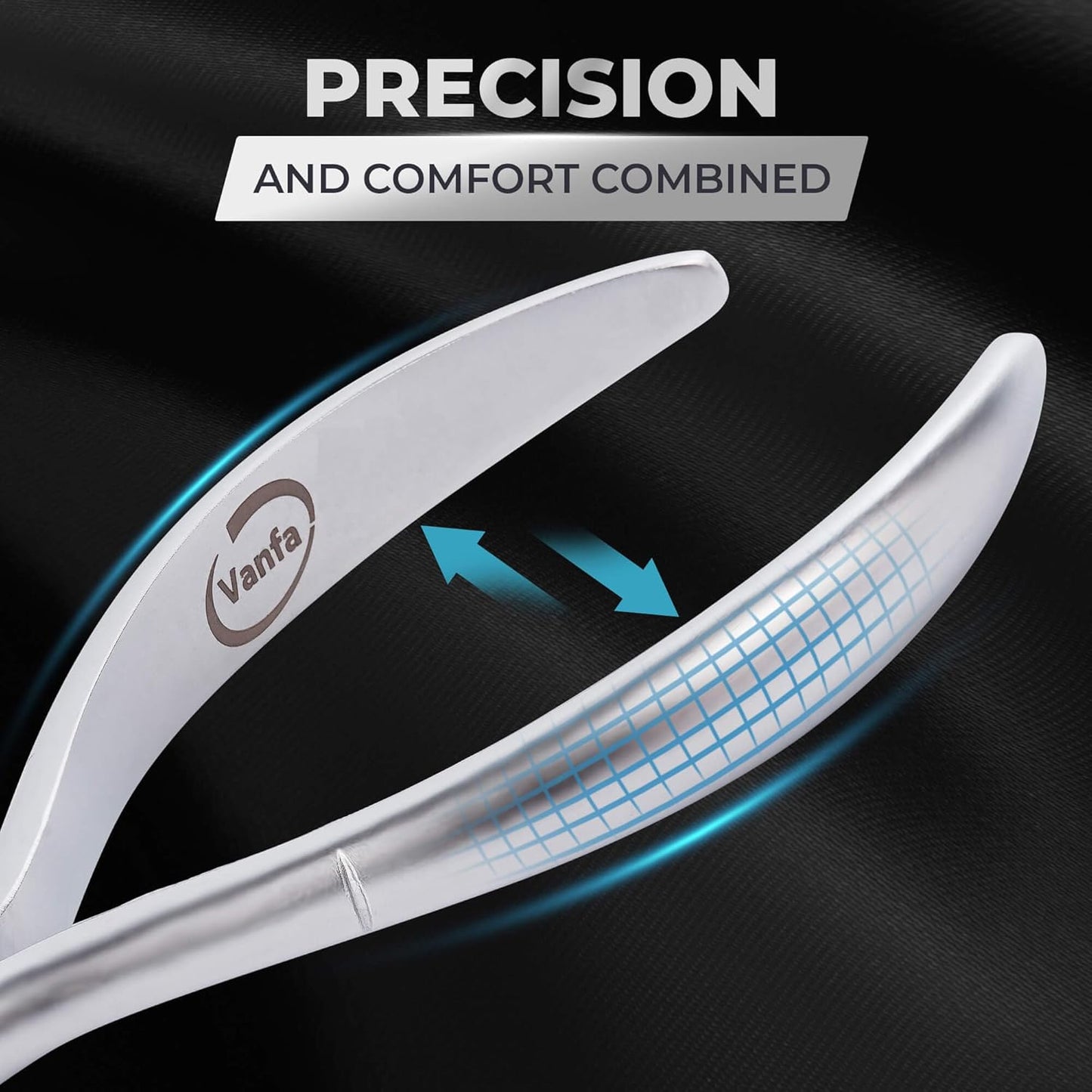 Vanfa Cuticle Nippers, Cuticle Trimmer, Professional Cuticle Cutter - Extremely Sharp - Stainless Steel - Square Head - Single Spring - VF05 Jaw #16 (Pack of 1)