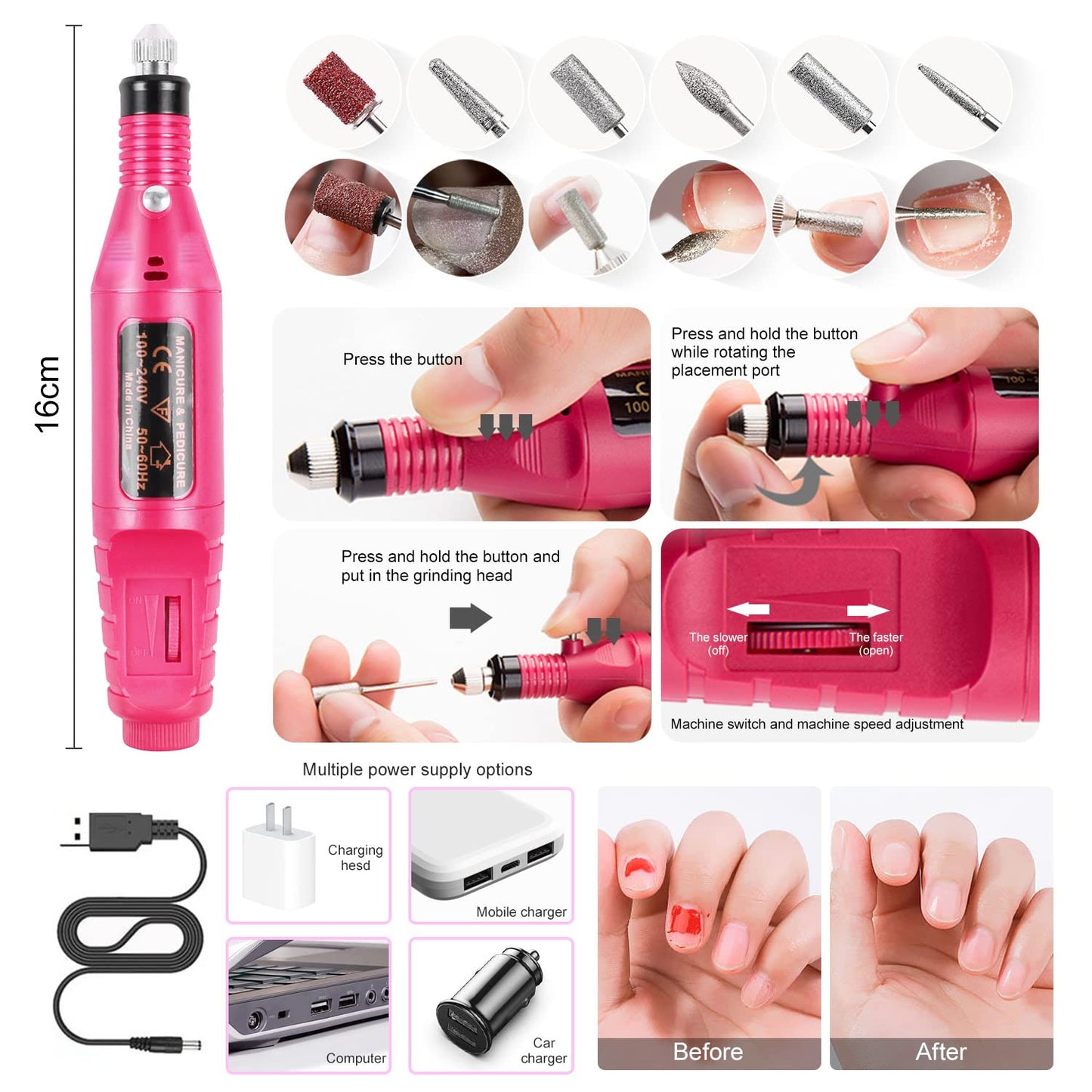 DouborQ Acrylic Nail Kit With Everything,Nail Drill,Acrylic Nail Powder Kit For Beginners