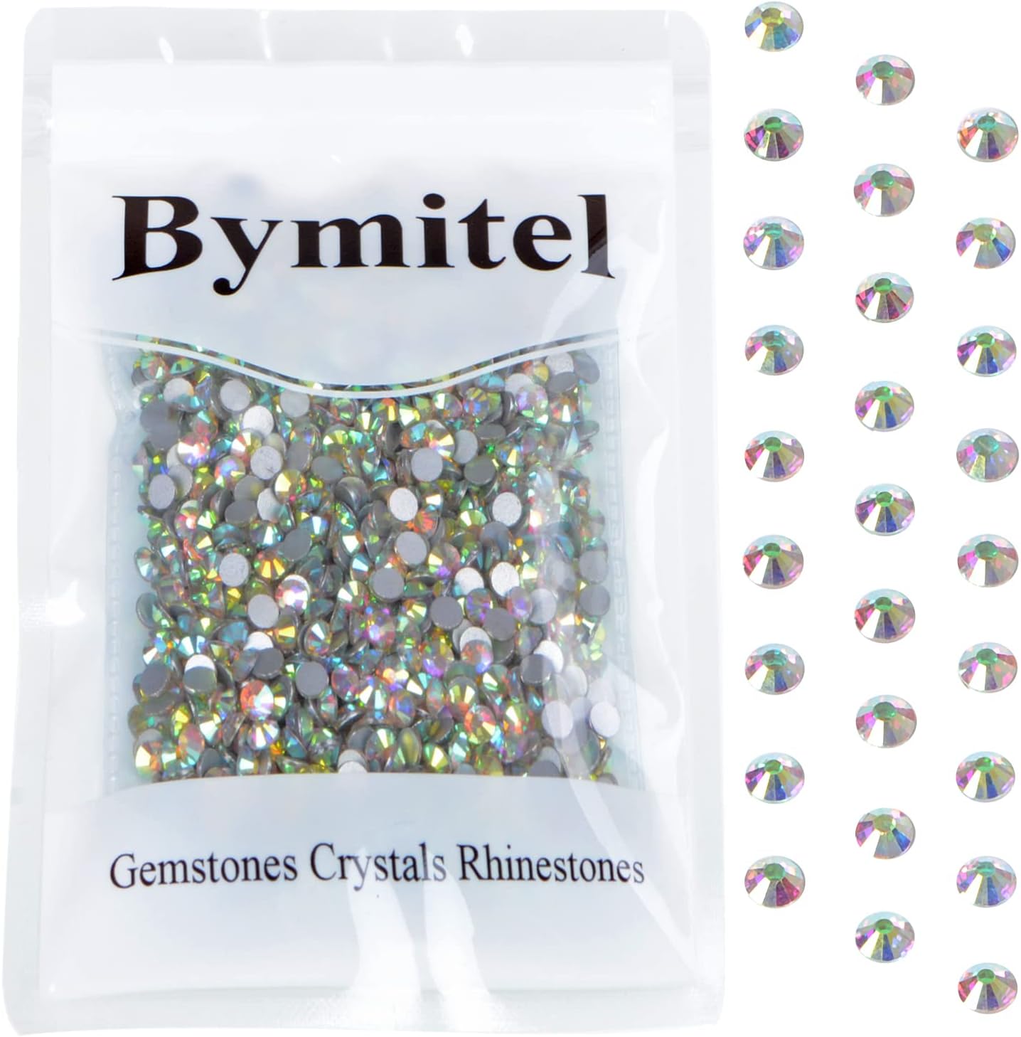 1440PCS Art Nail Rhinestones Non Hotfix Glue Fix Round Crystals Glass Flatback for DIY Jewelry Making with one Picking Pen (Crystal ab, ss20 1440pcs)