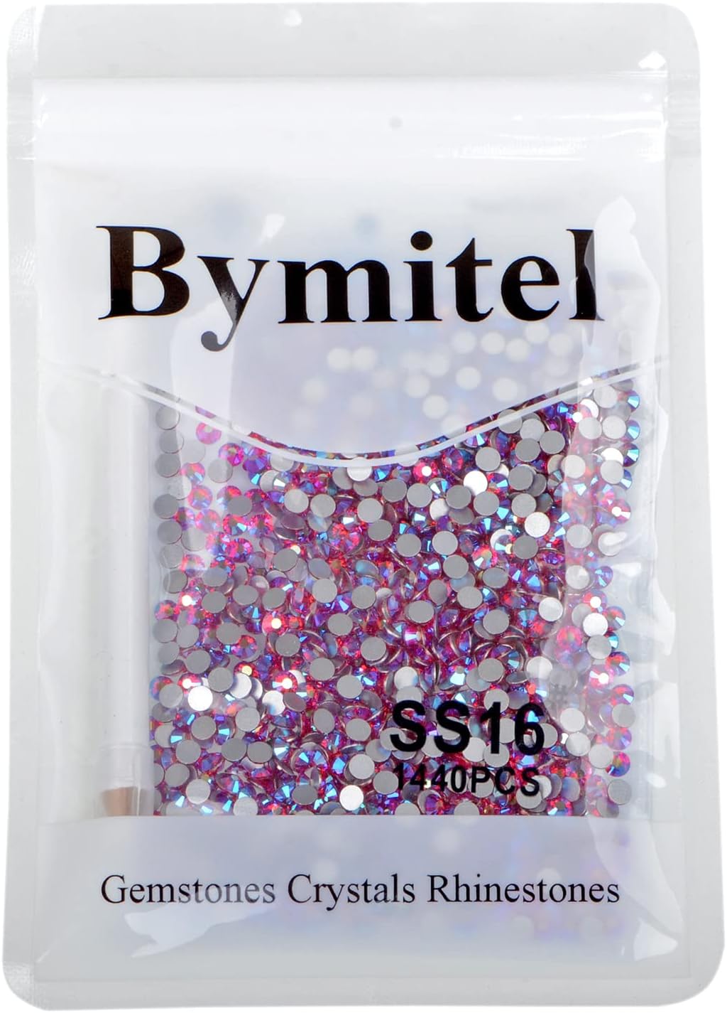 1440PCS Art Nail Rhinestones Non Hotfix Glue Fix Round Crystals Glass Flatback for DIY Jewelry Making with one Picking Pen (ss16 1440pcs, Siam AB)