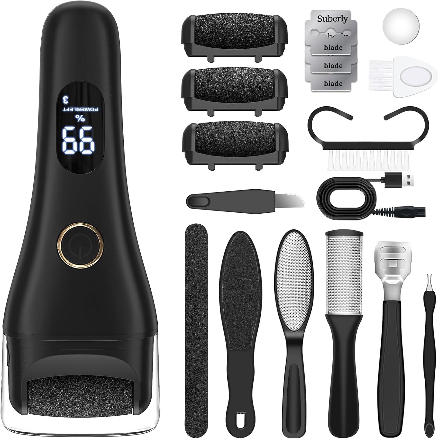 Electric Callus Remover for Feet - Larger Grinding Head&3Speed, Foot Care Pedicure Callus Shaver Foot Scrubber Deadskin Remover, Waterproof Pedicure Tool Foot File for Deadskin Dry Crack Skin Calluses