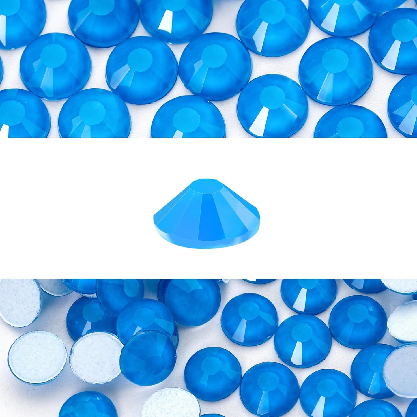 Novani 576 Pieces Flatback Rhinestones Glass Round Gems Neon-Blue Crystals for Nail Art DIY Crafts Clothes Shoes,SS30,6.4-6.6mm