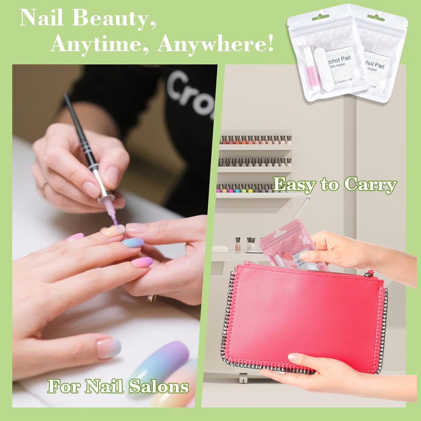 Press On Nail Tool Kit with Everything, Bebbtiy Press On Nail Prep Tool Kit Disposable Manicure Kit with Nail File, Nail Glue, Prep Pads, Adhesive Nail Tabs, Wood Stick, Packaging Bag (20pcs-white)