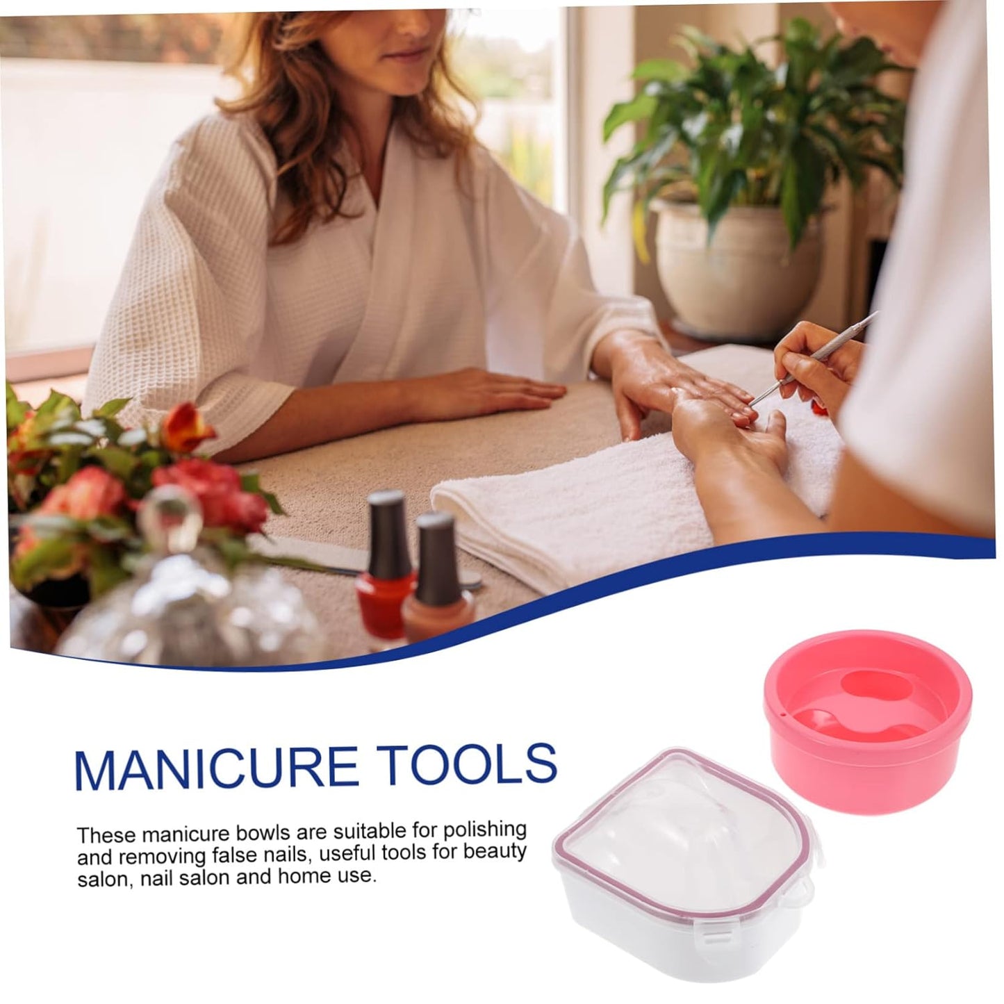 2pcs Hand Soaking Bowl Nail Salon Bowls for Pedicure Scrub Nail Hand Care