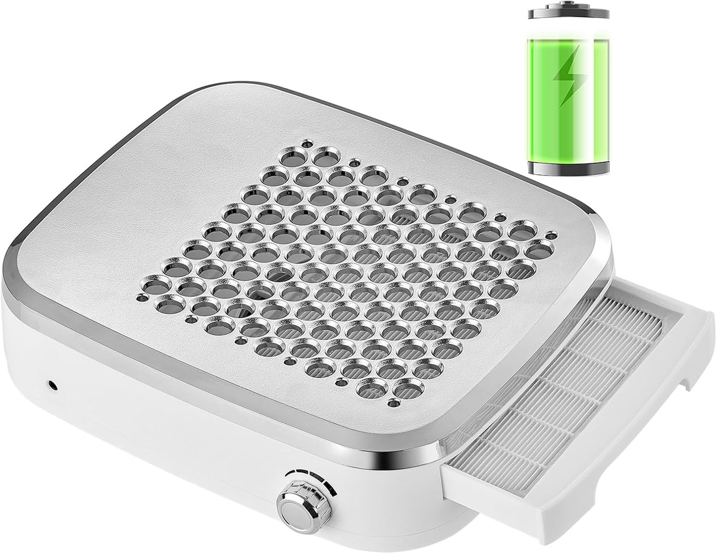 Makartt Nail Dust Collector: Rechargeable Fan Nail Extractor Vacuum with Reusable Filter, 4000 RPM Powerful Suction, Adjustable Speed Portable for Manicure Salon Home (Sylvee)