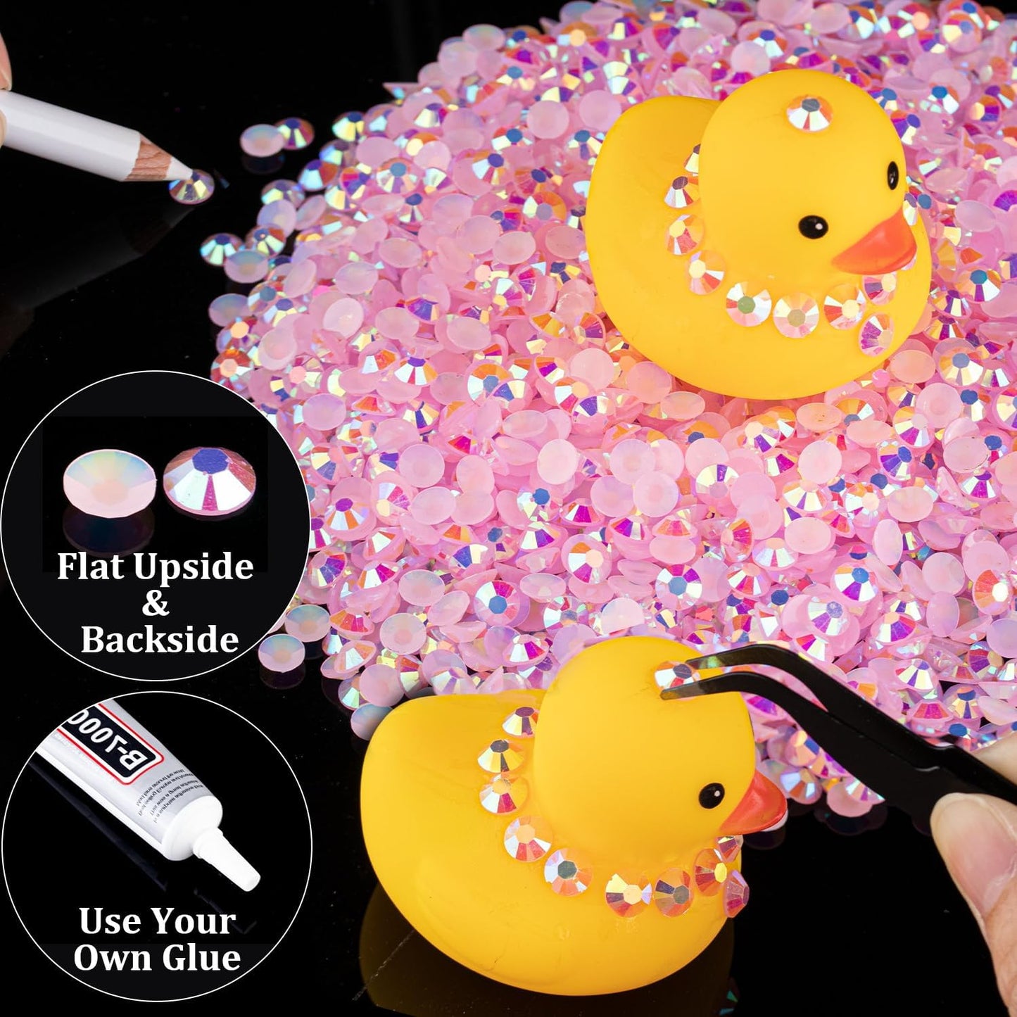 15000pcs 2mm Resin Rhinestones Bulk, Light Pink AB Flatback Round Jelly Rhinestones Bedazzling Non Hotfix Crystal Gems Large Quantity Wholesale for DIY Crafts Clothes Tumblers Face Makeup Manicure