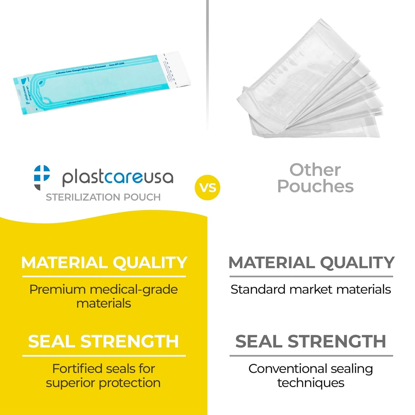 1000 2.25 x 9 Dental Sterilization Pouches, Sterilizer Autoclave Bags for Sterilizing Instruments and Cleaning Tools, 5 Boxes of 200