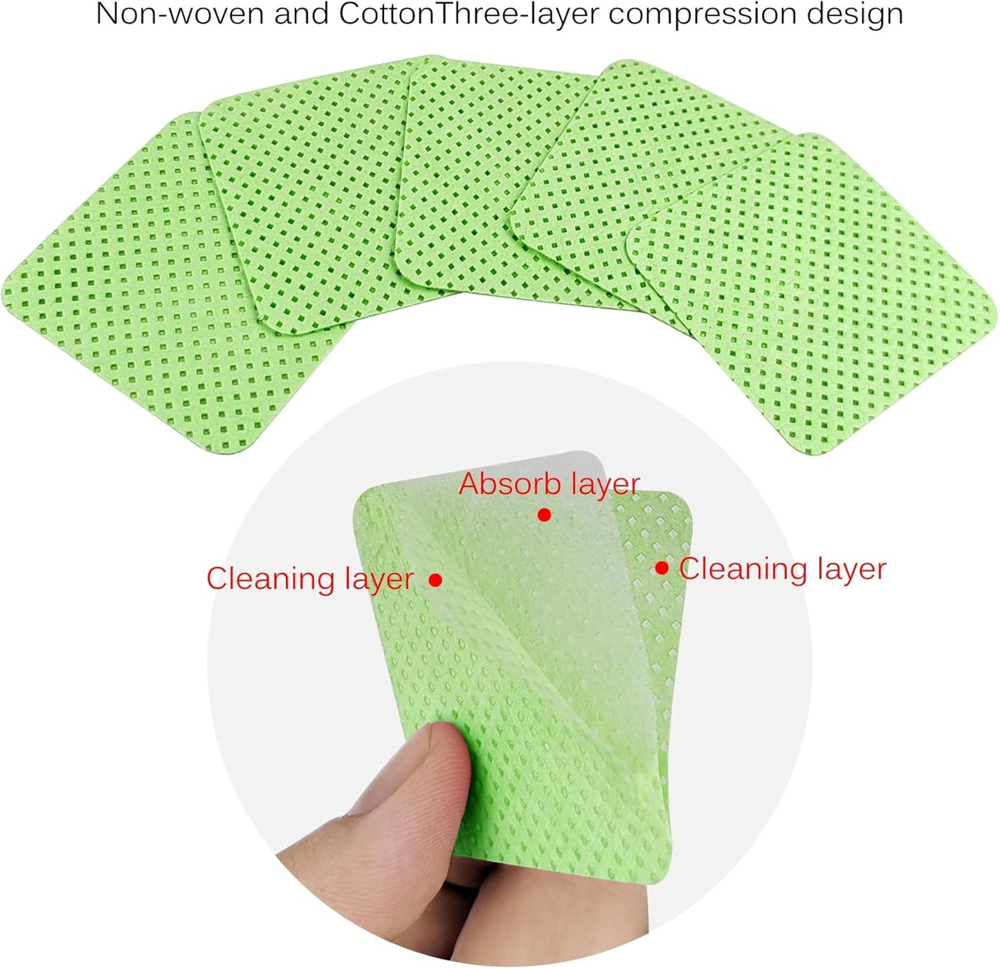 600 Pcs Lint Free Nail Wipes, Non-Woven Nail Polish Remover Pads Nail Polish Wipes for Nail Polish Removal Eyelash Extensions DIY Nail Art Supplies (Green)