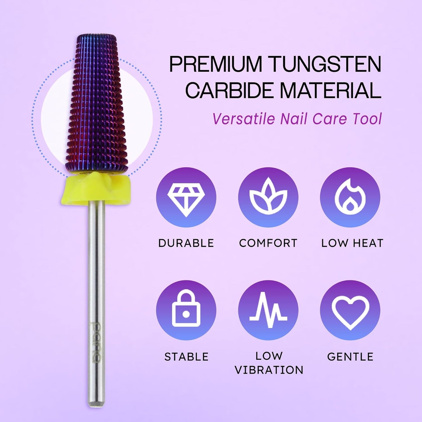 PANA 3/32" Shank 5-in-1 Nail Carbide Bit - (Triple Coarse - Extra Fine Grit, Purple) - Two Way Rotate use for Both Left and Right Handed Fast Remove Acrylic or Hard Gel Machine