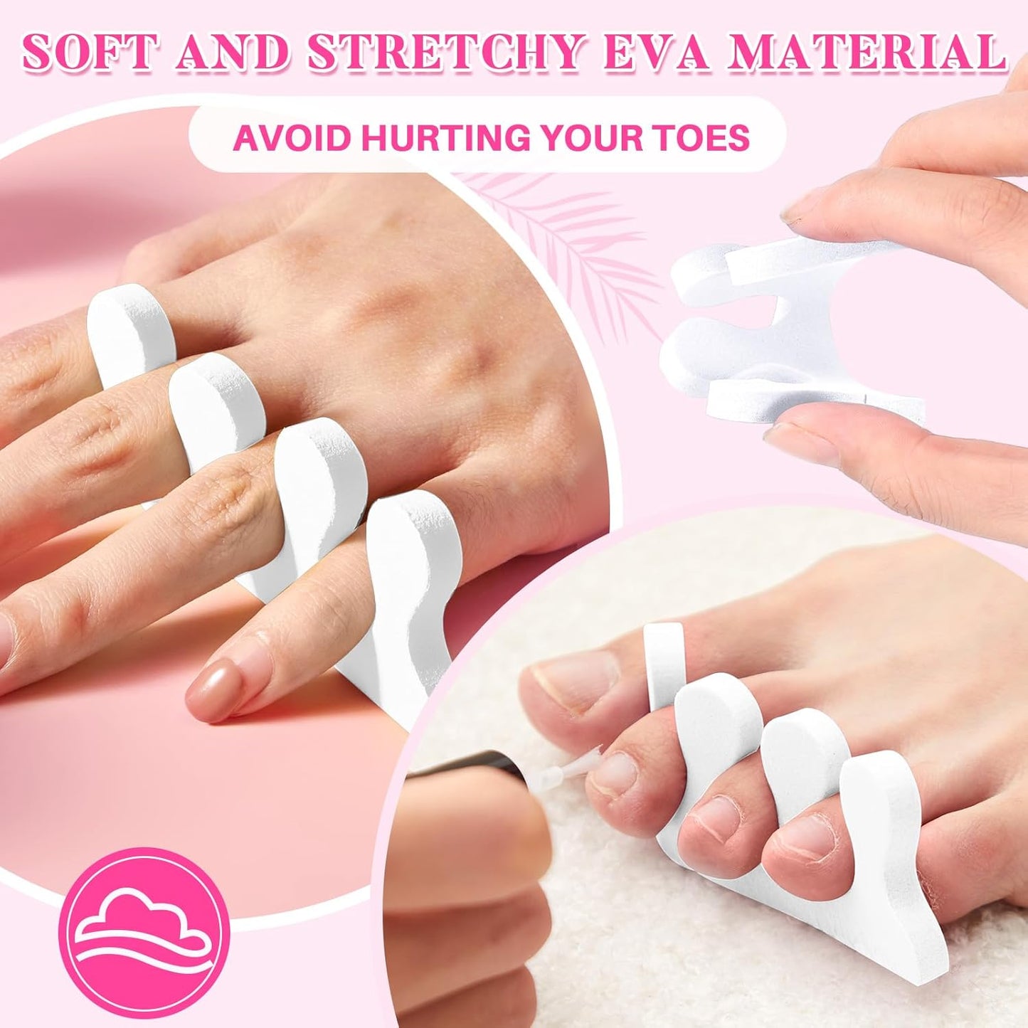 300 Pairs Disposable Pedicure Slippers and Toe Separators Kit Include 80 Disposable Foam Pedicure Flip Flops 220 Pairs Toe Separators for Women Nail Spa