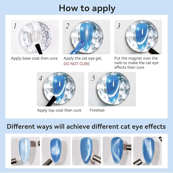 Moonlight Cat Eye Gel Nail Polish 12ML Blue Glitter Magnetic Gel Polish Velvet Ceramic Effect Crystal Shimmer Cateye Soak Off Manicure Salon At Home 1Pc