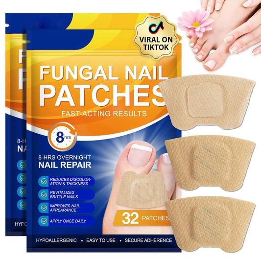 32 PCS Fungal Nail Patches for Broken Damaged Split Nails,Toenail Treatment Extra Strength,Nail Repair for Damaged Nails, Nails Care Supplies, Restore Discoloration and Thickness (2 Pack)