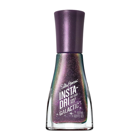 Sally Hansen Insta-Dri Galactic Nail Polish | Quick Dry, Long Lasting, Streak-Free Shine | Semi-Opaque, Shimmery | 116 Lunar Love | Holographic Black Purple Nail Color