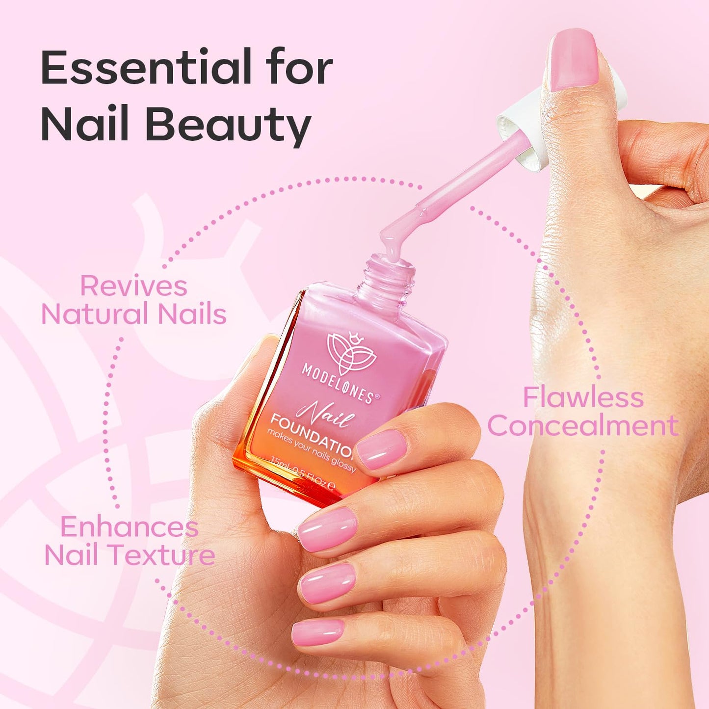 modelones Nail Strengthener Jelly Purple Pink Nail Repair for Damaged Nails Strengthening Polish 15ml Nail Growth and Strengthener Natural Concealer Foundation Nail Care Gifts for Women