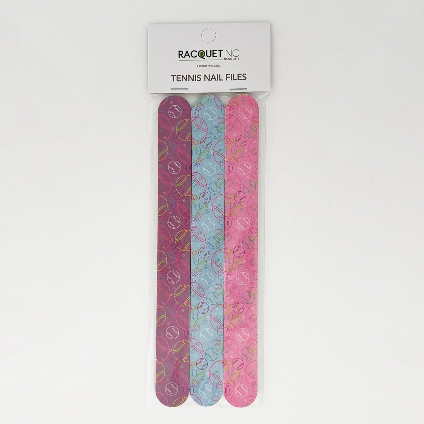 Racquet Inc. - Tennis Nail File 3-Pack - Double-Sided Emery Board for Nail Care, Manicure & Pedicure, Professional Nail Buffer & Filer for Smooth, Shaped Nails