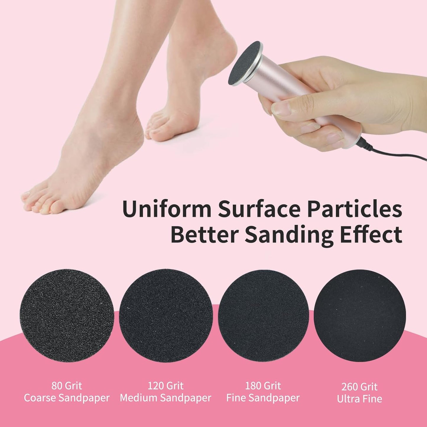 120pcs Replaceable Sandpaper for Electric Foot Callus Remover, 260 Grit Ultra-Fine Sandpaper Refill Discs