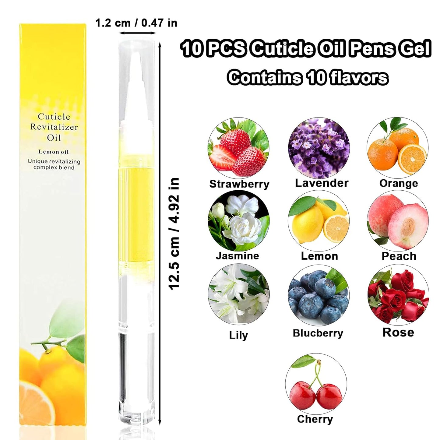 10 PCS Cuticle Oil Pen,Nail Oil Cuticle Pens for Nails Moist and Treatment,10 Fruit Plant Fragrance Cuticle Repair Oil Pen for Nail Care,Nail Cuticle Oil Pen Nourishment Polish with Vitamins