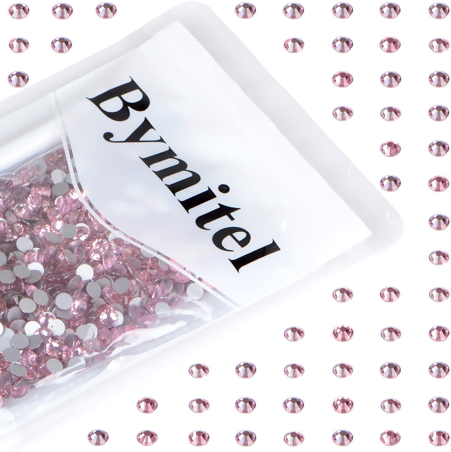 1440PCS Art Nail Rhinestones Non Hotfix Glue Fix Round Crystals Glass Flatback for DIY Jewelry Making with one Picking Pen (ss20 1440pcs, Lt. Rose)