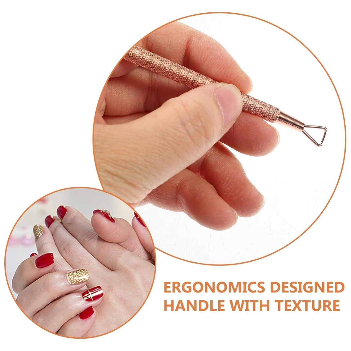 4 Pcs Stainless Steel Cuticle Pusher Gel Remover Tool Nail Art Gel Nails Gel Triangle Cuticle Pusher Polish Remover Tool Stainless Steel Nail Gel Remover Peeled Peeler Lip Gloss