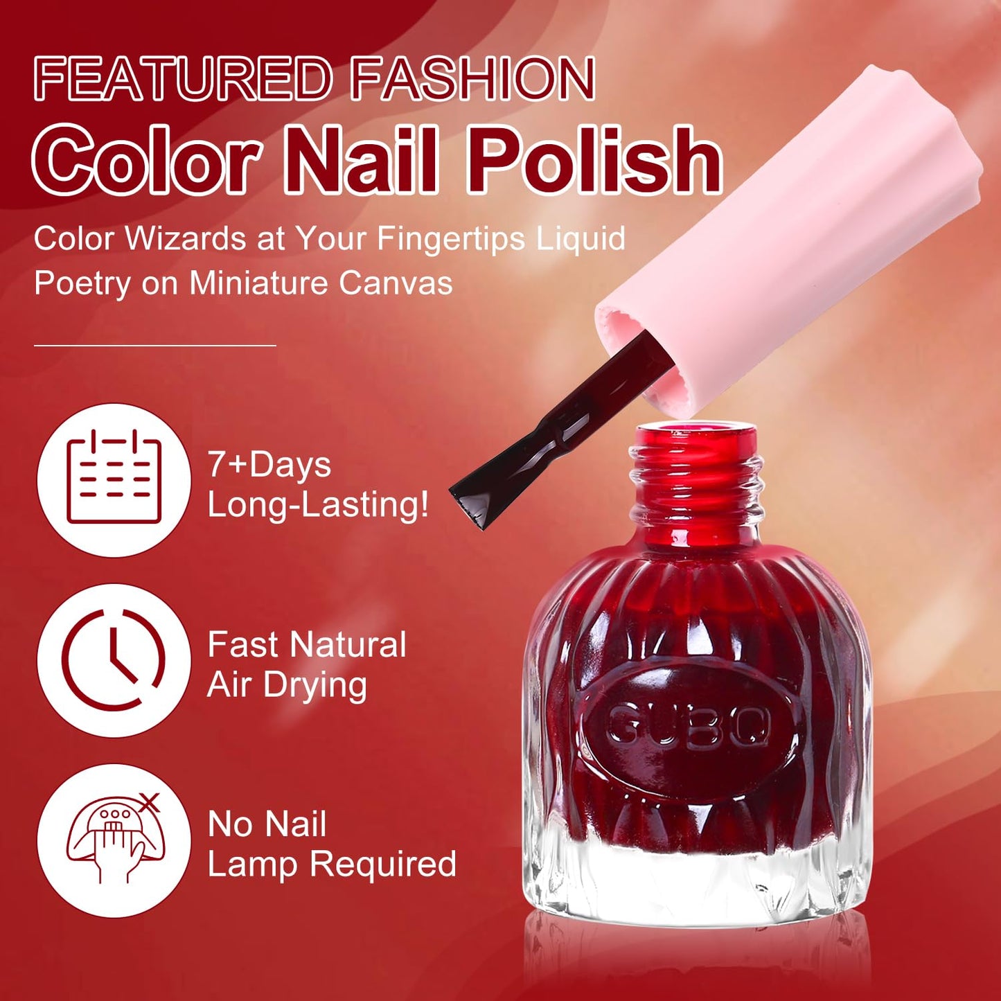 Major Dijit Quick Air Dry Nail Polish Maroon Regular Nail Polish Non UV Gel Hema 0.34 fl oz.