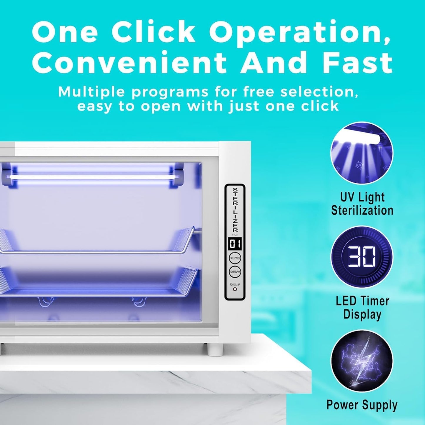 Nail Tool Cabinet, 12L Large Capacity Sanitizer Cleaning Supplies, Multi-Functional Nail Cleaner Box Manicure Tool Cleaning Cabinet Equipment Sanitizing for Beauty, Nail Salon Tool, Toy, Towel (WE)