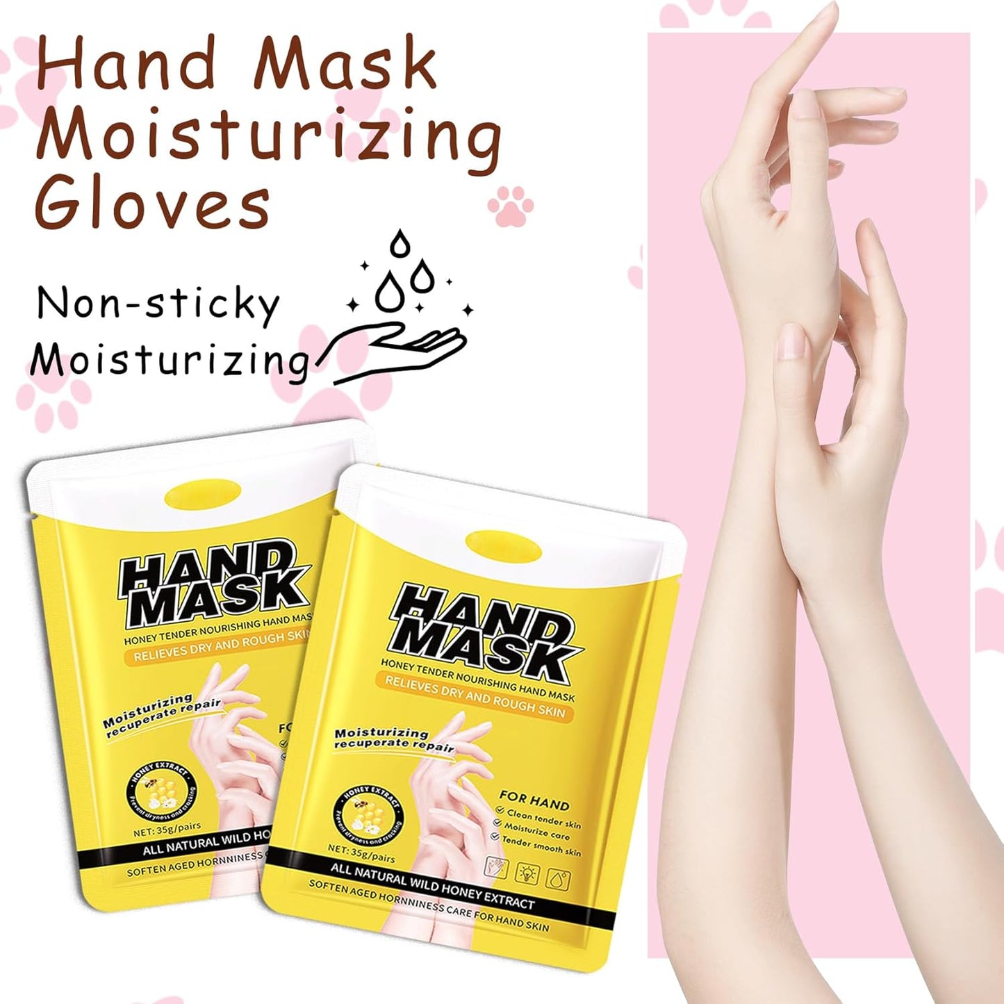 Hand Masks, 6 Pairs Hydrating Exfoliating Hand Peeling Mask, Smooth Hand Masks Moisturizing Gloves Overnight for Dry, Rough, Cracked Hands, Hand Skin Moisturizer Glove for Women Men（L