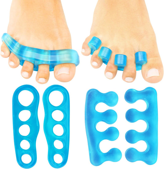 VIVEsole Toe Separators for Men & Women Medium (2 Pairs) - Silicone Gel Spreaders - Therapeutic Spa Stretchers for Plantar Fasciitis, Bunions, Overlapping Hammer Toe Spacers - Metatarsal Yoga Cushion