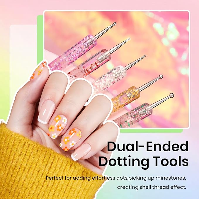 Beetles 31pcs Nail Art Brushes, Dotting Tools, Nail Art Pens, Dust Brush, Striping Liner Fingernail Drawing Pens with Palette Holder All in One for Starter Manicure Design Set