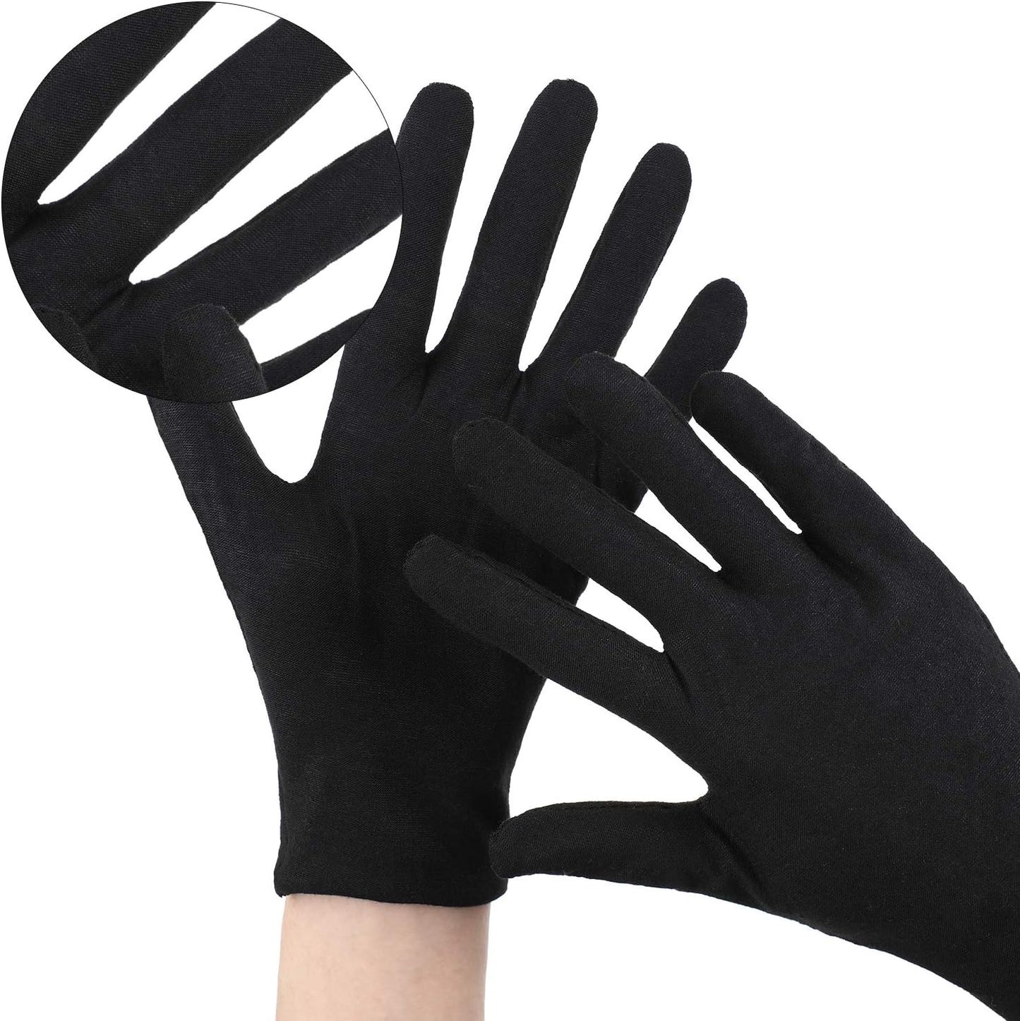 SATINIOR 60 Pcs Cotton Glove Stretchy Work Glove Reusable Mitten for Men Women Hand Dry Art Coin Handling Jewelry