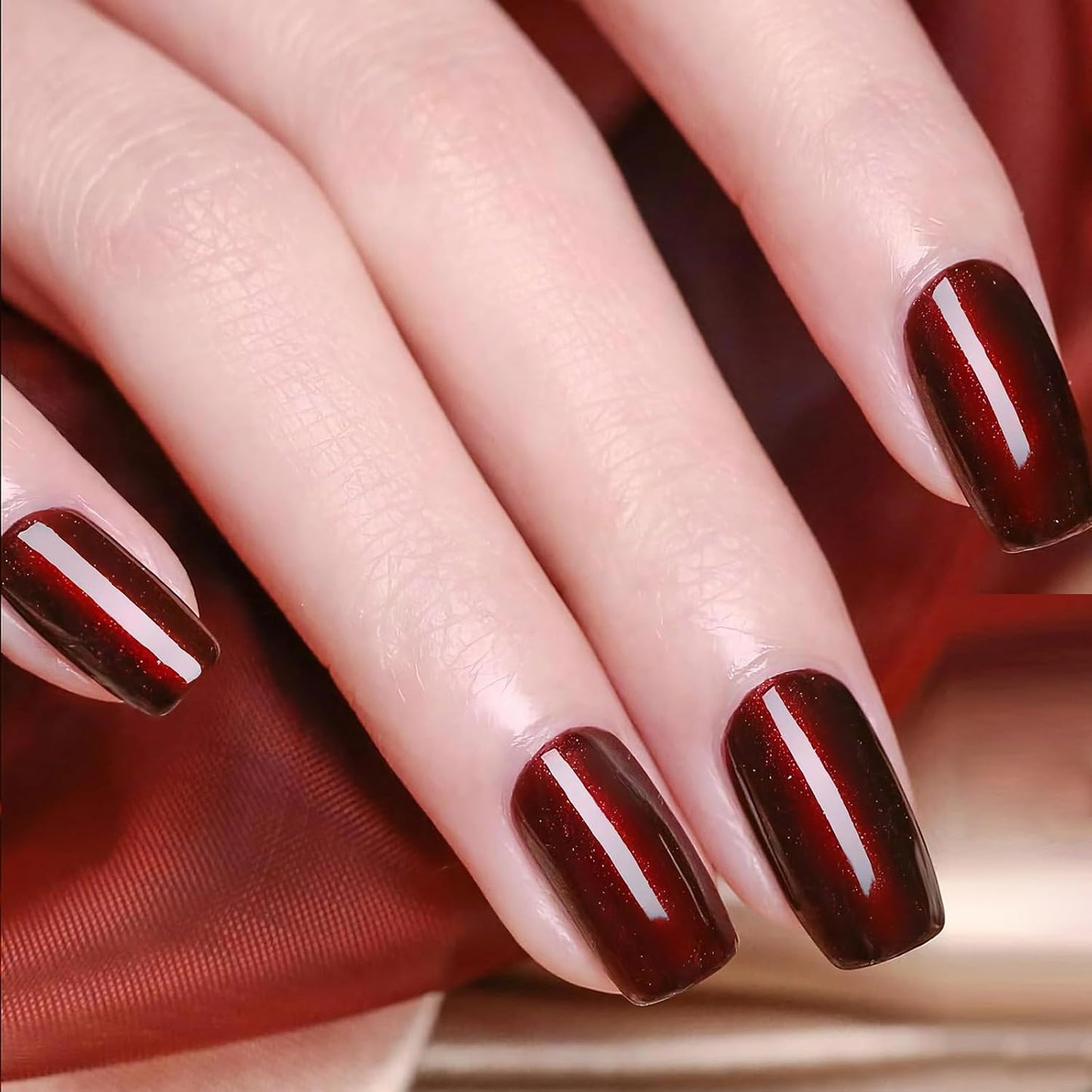 Major Dijit Quick Air Dry Nail Polish Glitter Dark Red Regular Nail Polish Non UV Gel Hema 0.34 fl oz.