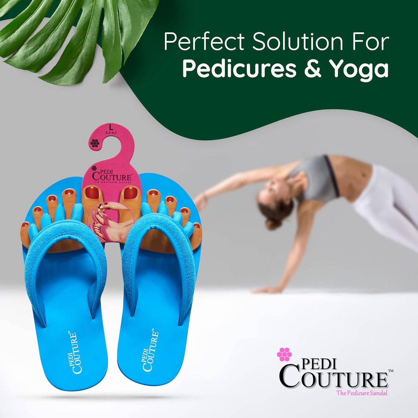 Pedi Couture Pedicure Sandals with Built In Toe Separators for Women - Comfortable Spa Style Flip Flops for Home, Salon, Yoga & Gym Use