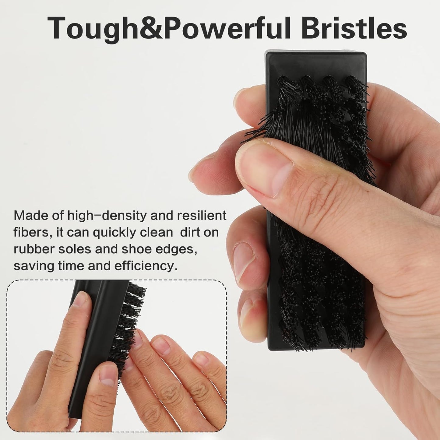 Amabro 2 PCS Hand Nail Brushes, Fingernail Scrubber Brush for Cleaning Hand Toes Black Stiff Bristle Scrub Brush Cleaner for Men Women Mechanics Gardeners Scrubbing Fingers Foot