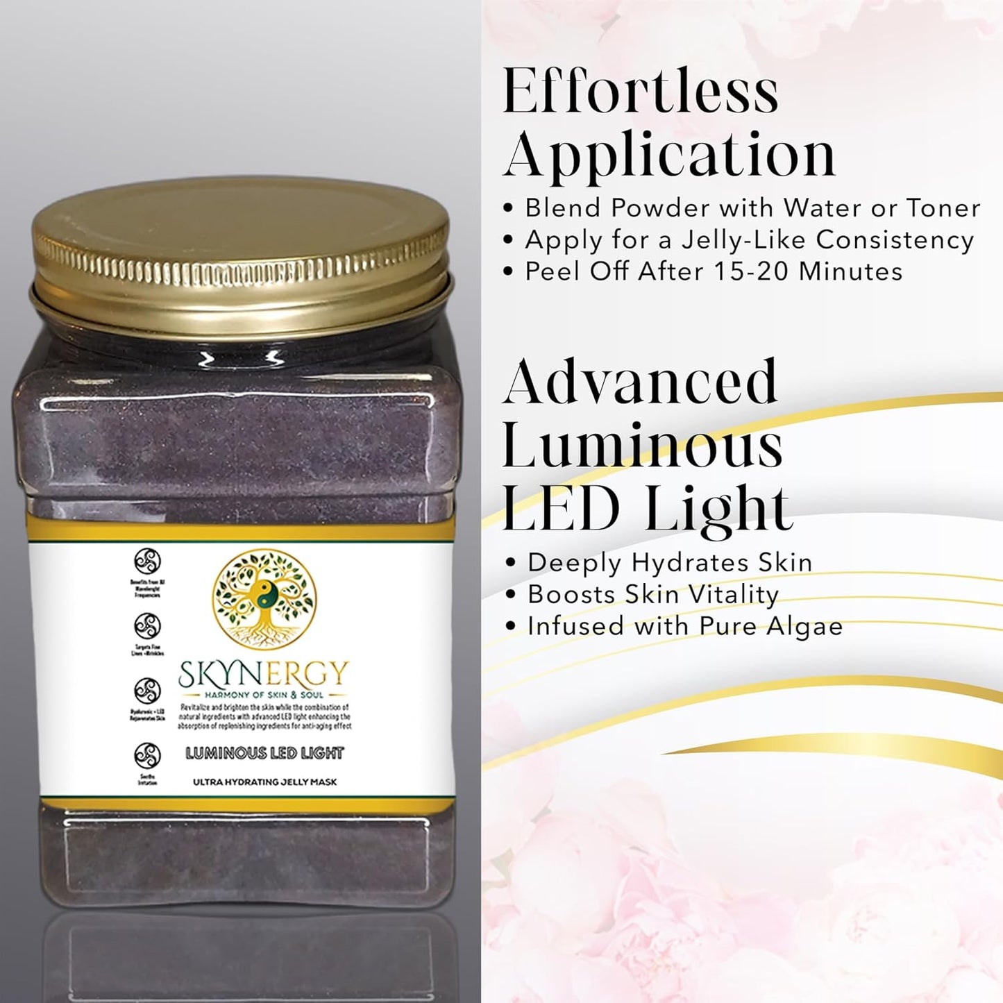 Luminous LED Light Jelly Mask -Professional Grade HydroGlo Jelly face Masks for facials professional Peel Off Face Mask for Skin Hydration,Radiance,Reduced Fine Lines,Pigmentation | 30 fl oz