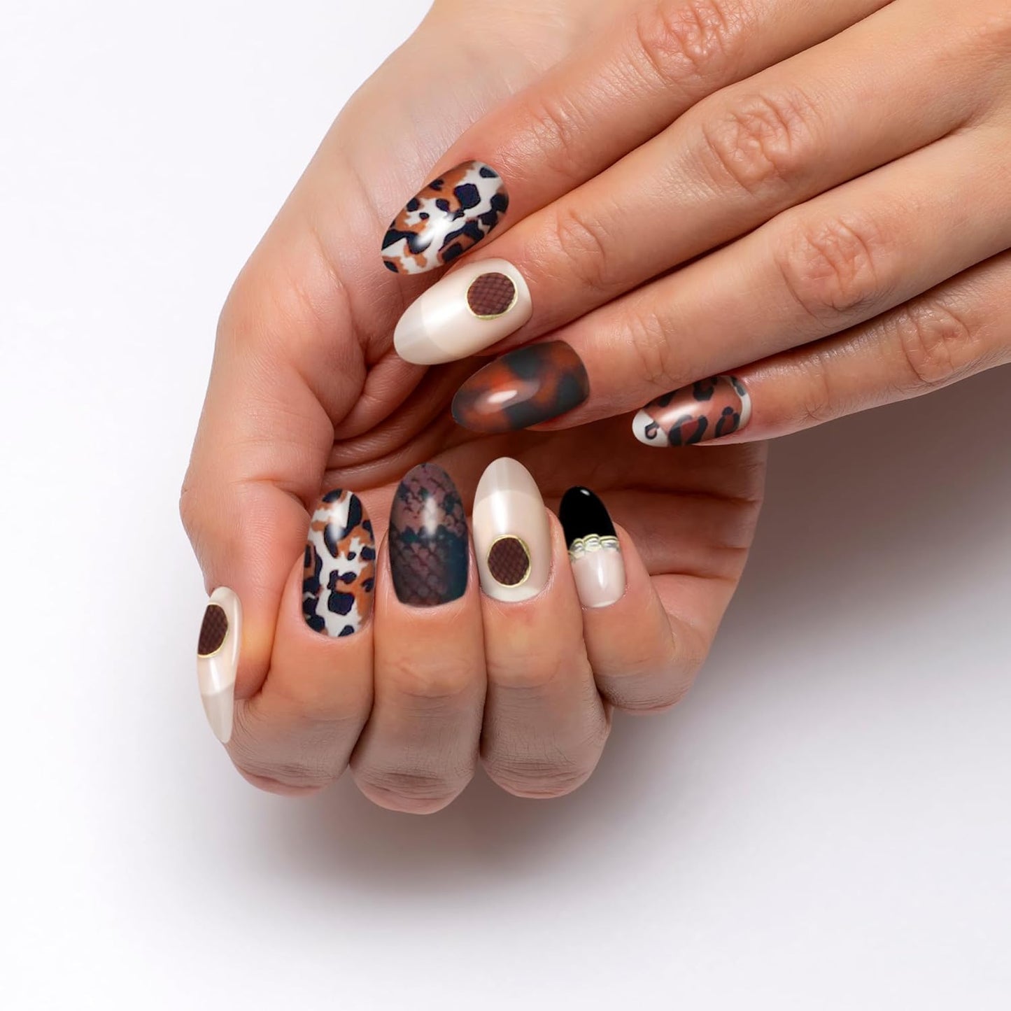 Semi Cured Gel Nail Strips-Salon Quality Semi-Cured Gel Press On Nails Stickers Quick DIY Nail Art Manicure Kits for Women at Home Works with Any UV/LED Lamps(Grace Bloom)