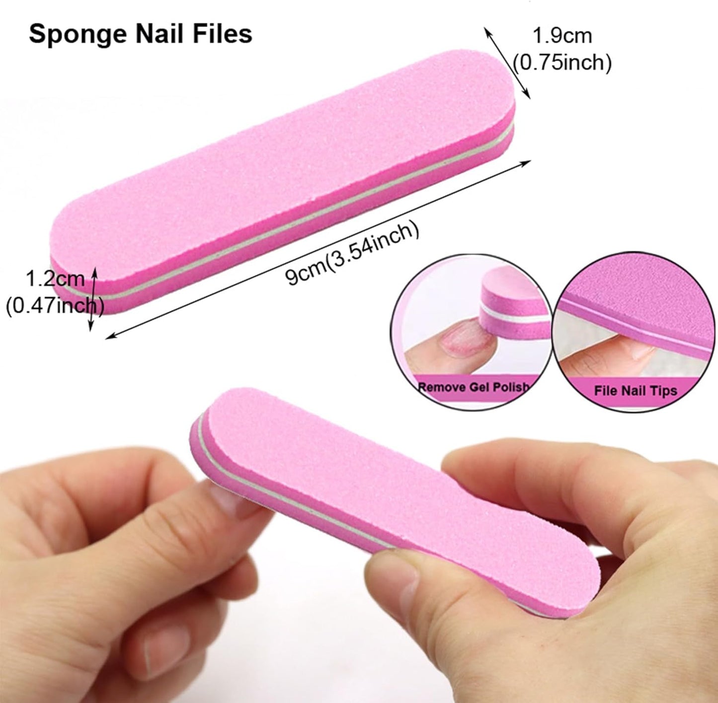 20 Sets Disposable Manicure Kit, Portable Basics 5 Pieces Nail Kit, Mini Buffer Block Nail File, Handle Grip Brush, Wood Stick Press On Nail Tool Kit for Acrylic and Natural Nails