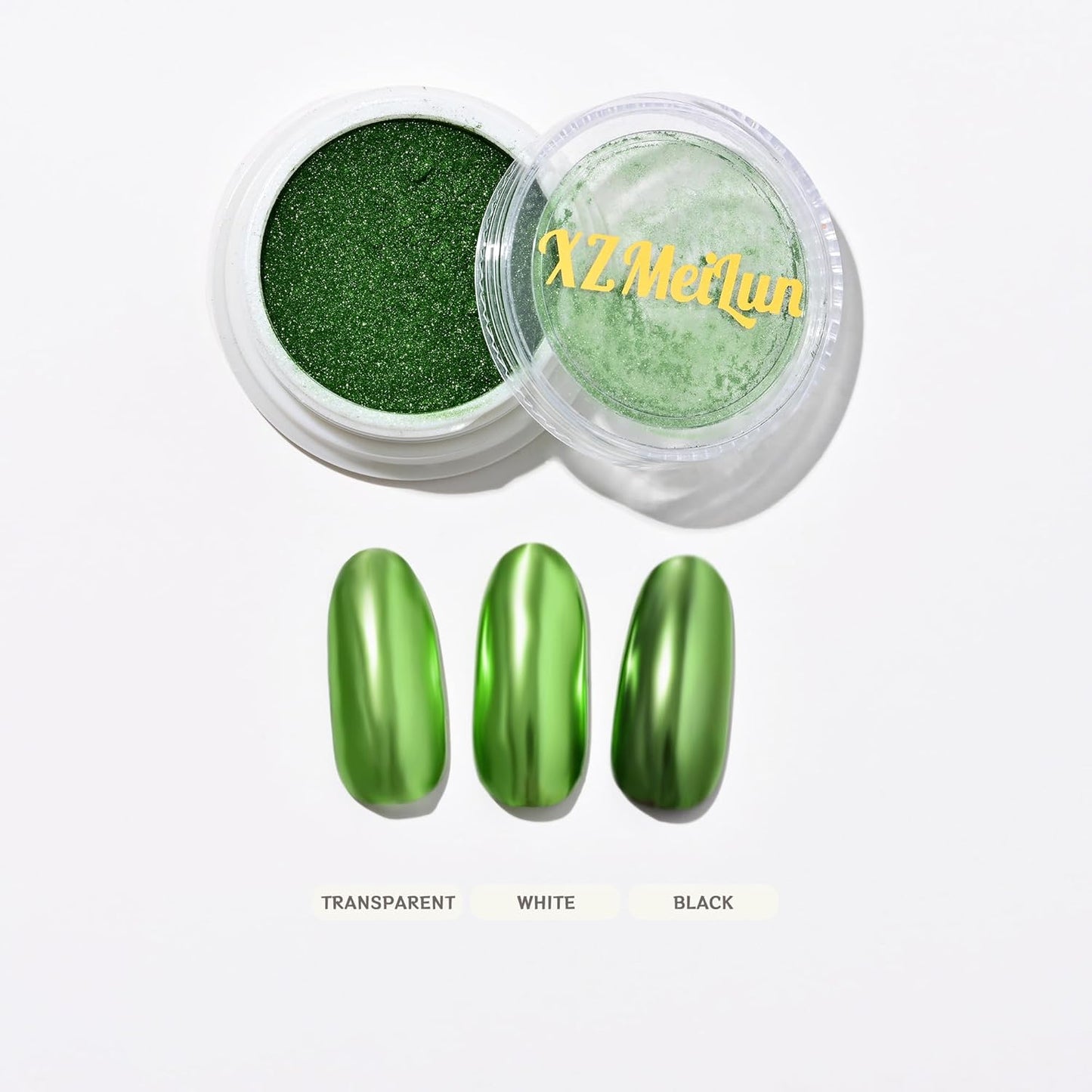 Sage Green Magic Mirror Chrome Nail Powder, Big-Capacity 1.5g Metallic Dust Holographic Effect Powder Pigment Glitter Manicure Kit, Nail Art, Can Mixed with Builder Gel Nail Polish for Use