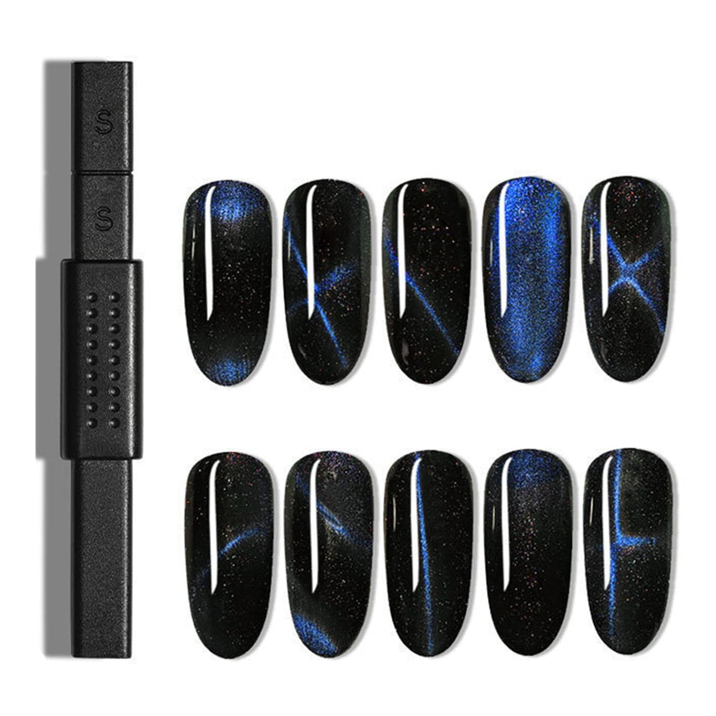 WOKOTO 8Pcs Cat Eye Nail Magnet Pens For Nails design tools Cat Eye Gel Nail Polish Magnet Sticks For Acrylic Nails Gradient Nail Art Magnets For Nail Art Cat Eye Magnet For Nails Nail Art Tools