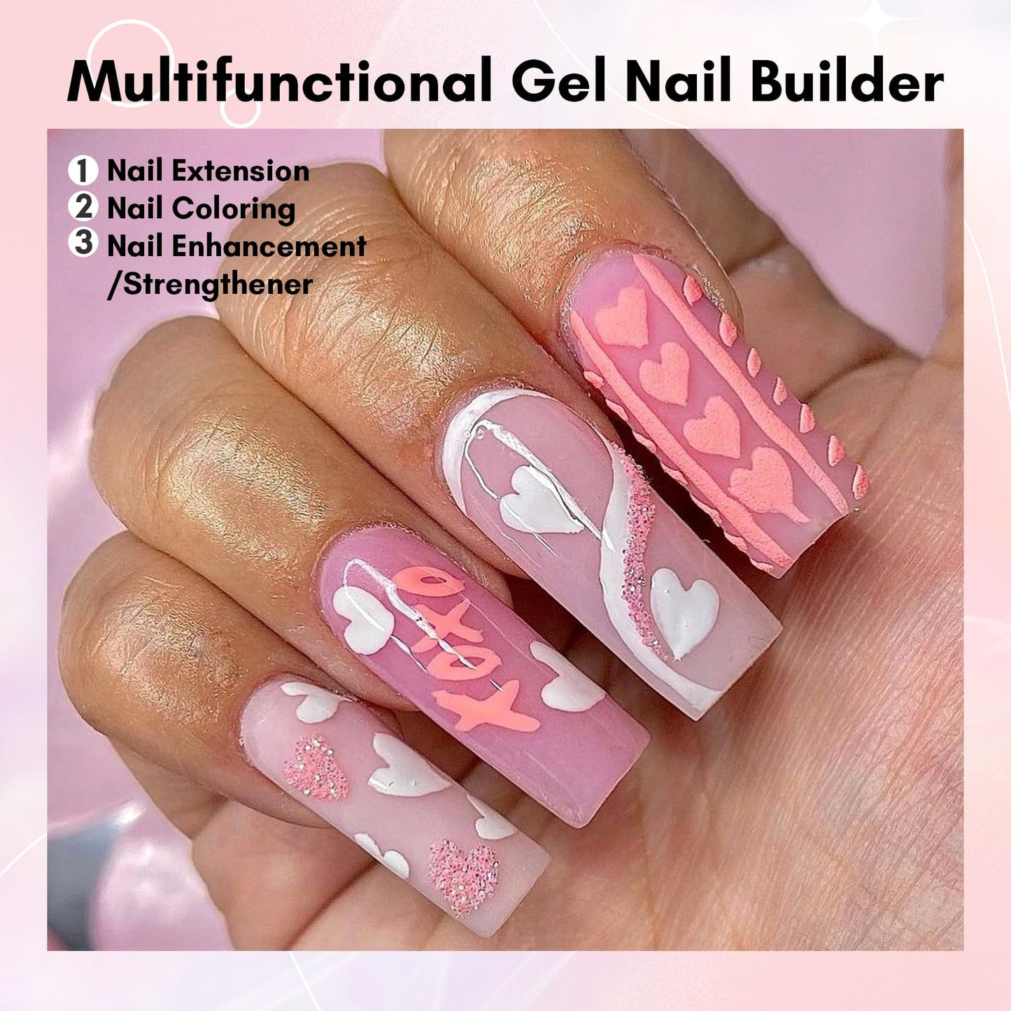 Makartt Poly Nail Gel-50ML Soft Pink Color, Strong Builder for Extension Overlay Strengthener 3D Diy, Long-lasting for Nails French Manicures Home Salon-Calla Lily
